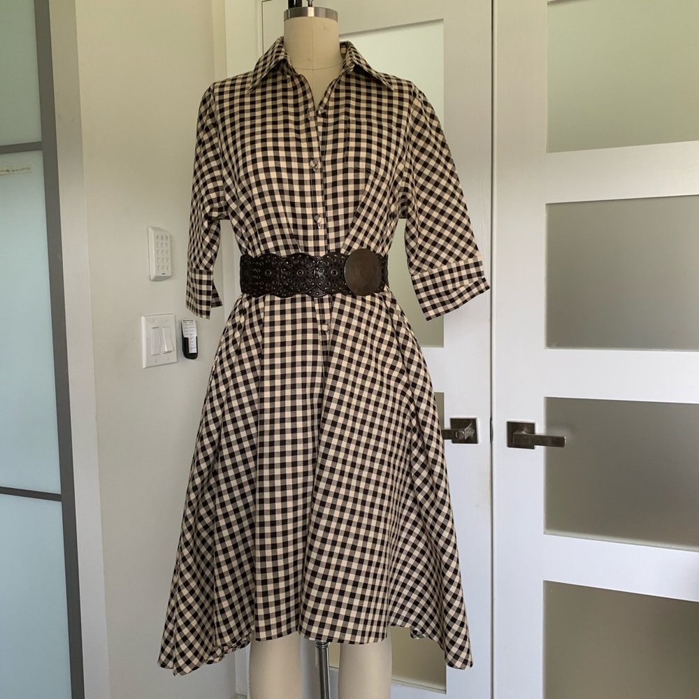70’s Inspired  Checkers Dress. Size M